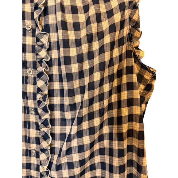 Pendleton Airy Cotton Blue Checkered Sleeveless Shirt XL - Picture 6 of 9